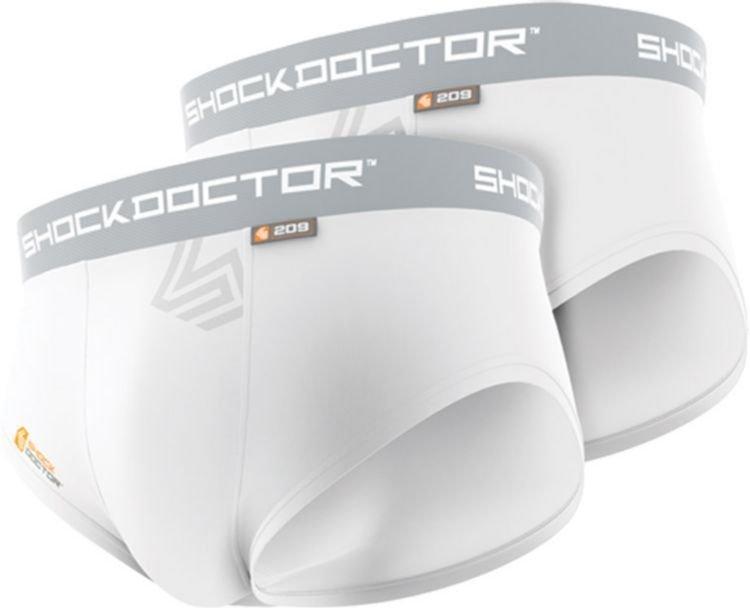 Shock Doctor Boys' Core Brief w/o Cup 2-Pack - White - WHITE